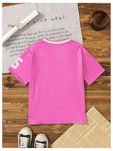 Image of WDIRARA Toddler Girl's Jersey Shirt Number Graphic Tee Short Sleeve V Neck Top
