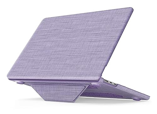 ProElite Case for MacBook Air 13.6 inch 2022 2023 2024 2025 Release M5/M4/M3 A3113 M2 A2681 with Touch ID, Fabric Material Hard Shell with Slim TPU Bumper and Fold Kickstand, Purple ProElite Case for MacBook Air 13.6 inch 2022 2023 2024 2025 Release M5/M4/M3 A3113 M2 A2681 with Touch ID, Fabric Material Hard Shell with Slim TPU Bumper and Fold Kickstand, Purple