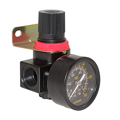 Beduan BR4000 Air Compressor Regulator Combo 1/2 NPT Manual Drain with Bracket Gauge