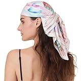 Cicy Bell Damen-Halstuch, Seide, leicht, Bezug, Halstuch, Fleckenwickel, Schlafschal, quadratisch, Beige/Rosa/Rot/Blau/Grün, 70 cm