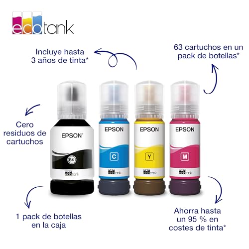 Miniatura 4 de Epson EcoTank ET-2955 Impresora de Depósito de Tinta | para Uso Intensivo en Hogar | Wi-Fi | A4 | Imprimir, Copiar, Escanear | Pantalla LCD 3,7cm | Imprime a Doble Cara | Tinta Incluida para 3 Años