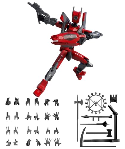 Action Figure Toys, Dummy 13 Action Figure with Articulated Joints, DIY Assembly Robot for Desktop Decoration and Creative Display, Red Collectible Fi