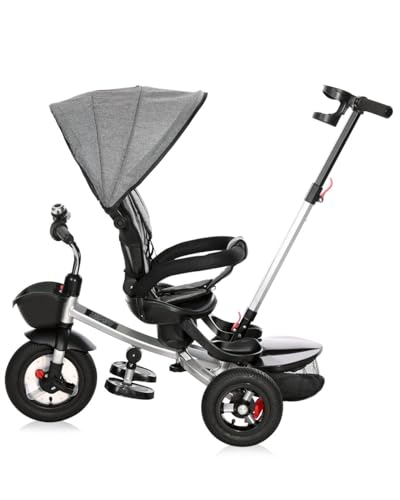 Lorelli Dreirad Zippy 3 in 1 umkehrbarer Sitz umbaubar Luftreifen Freilauf Gurt, Farbe:rot – Bild 5