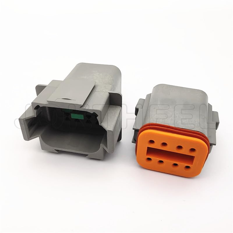 Wiring Connecting Terminals 1/5/10/20 Sets kit Gray DT04-8P Deutsch 8 Pin Way Sealed DT Series Male Automotive Waterproof Electrical Wire Connector Plug - (Color: Male Set, Package: 10 Sets)