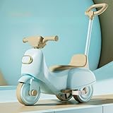 TIMDU 子供三輪車 手押し棒付 子供用車のおもちゃベビーの足踏み式動力車 乗用玩具 乗り物 運び便利 コンパクト 超軽量 組み立て簡単 調整可能 おしゃれ かわいい 誕生日 プレゼント お祝い 幼児用 アウトドア＆室内兼用 (ブルー,スクーター + ペダル + 押しハンドル)