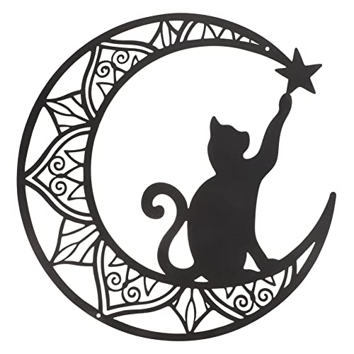 Cabilock Colgante Gato decoración pared decoración de pared animales de arte de hierro regalo de inauguración decoración vintage ornamento decoración mural Metal