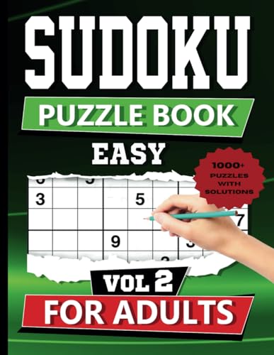 Sudoku Puzzle Book for Adults: EASY Volume 2: 1000+ Number Games Suitable for beginners. 8.5" x 11.0"