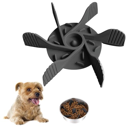 XIMEY Ciotola Anti Ingozzamento per Cani - Slow Feeder con 19 Ventose Fisse, Alimentazione Lenta Compatibile con Varie Dimensioni (Grigio)