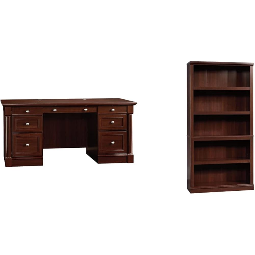 26/mo Finance Sauder Palladia Executive Desk, Select Cherry Finish