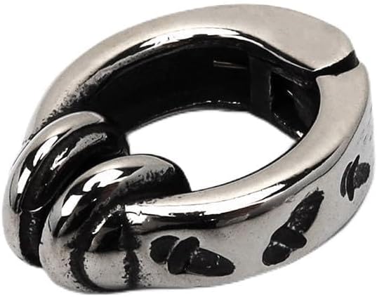 ステンレス イヤーカフ シルバー 燻し 耳飾り イヤークリップ EARCUFF 穴不要 片耳一点