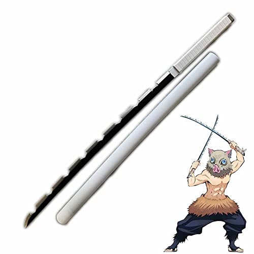WANHUI Espada Demon Slayer Accesorios de Cosplay Hashibira Inosuke Katana 41inch Arma Replica de PU Decoración para Fan de los Anime (Size : Single Knife)