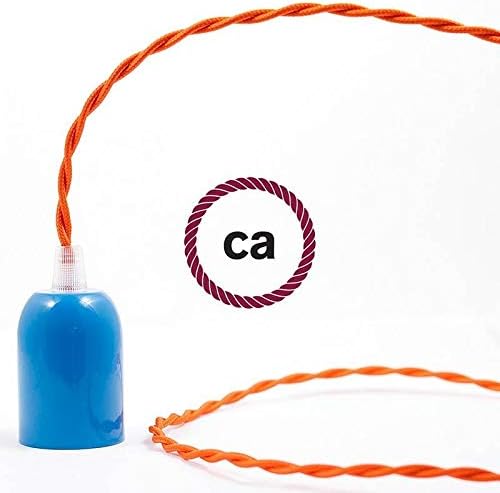 creative cables Orange Rayon Covered Twisted Electric Cable 2x18 AWG - TM15-12ft, 2 x 18 AWG