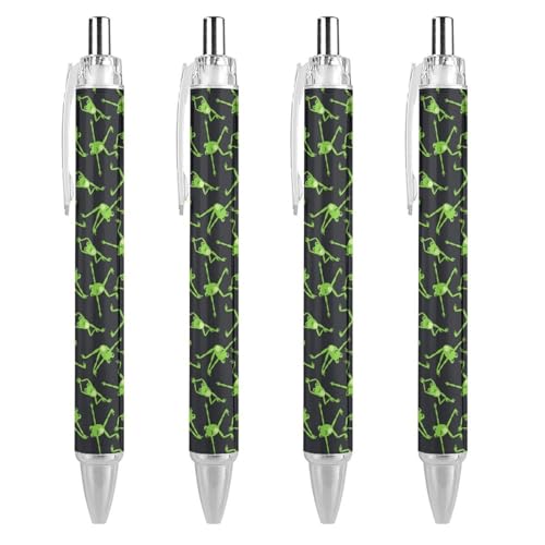 Stylo à bille noir rétractable lot de 4 stylos gel 0.5 mm grenouille yoga