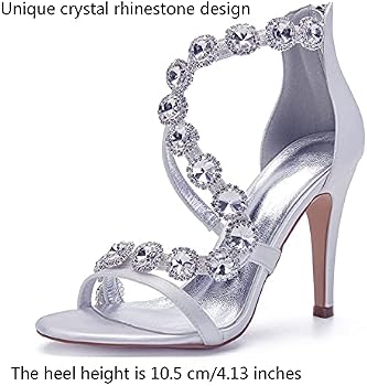 Amazon.com: YiLuFanHua Zapatos de boda para novia tacones de aguja sandalias  de verano minimalismo bombas de cristal de satén para fiesta de boda o  baile, negro, 5 US : Ropa, Zapatos y