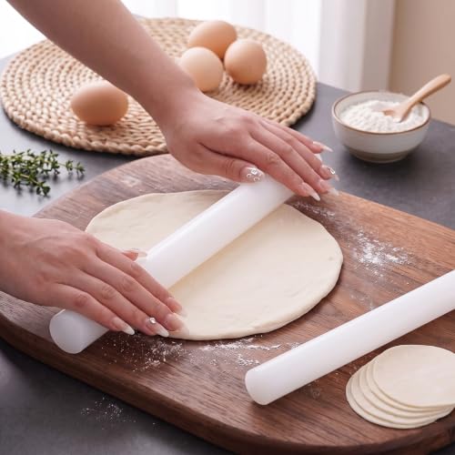 Fondant Rolling Pin for Baking, Durable PP Plastic Non-Stick Small Rolling Pin, Round Effortless Rolling Pins for Cookie Dough, Pizza Crusts, Fondant, Pie Dough, Dumpling Wrappers