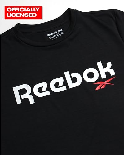 Reebok Boys' Athletic T-Shirt - 2 Pack Short Sleeve Crew Neck Active Performance Logo Graphic Tees for Boys (Sizes: 8-20)3