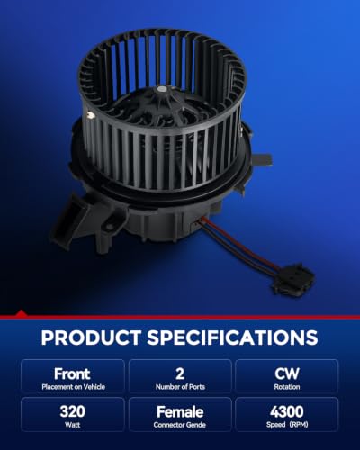 Image of KAX 700291 Blower Motor for Audi A4 /S4 2010-2012, A5 Quattro /S5 2008-2011