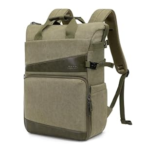 MOSISO Camera Backpack, DSLR/SLR/Mirrorless Camera Bag Case with Tripod Holder&15-16 inch Laptop Compartment&PU Handle, Canvas Photography Backpack Compatible with Canon/Nikon/Sony, Olive Yellow