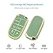 XIYANG TRADE for Jeep Key Fob Cover with Keychain, Soft TPU Key Case Shell Full Protection Suitable for Jeep Grand Cherokee Renegade Compass Durango Charger Dodge Challenger (Green)