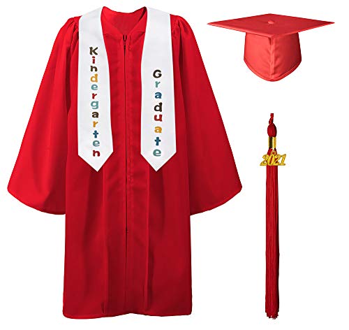 Photo 1 of GraduatePro Kindergarten Graduation Cap and Gown Stole Package 2021 Tassel Set