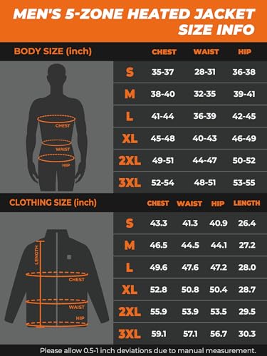 Image of ORORO Men's 5-Zone Dual Control Heated Jacket with Sleeve Heating | Up to 20 hours on sleeve heating, zipper chest pocket, water resistant shell, detachable hood, machine washable