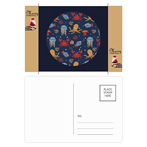 Cartes postales de remerciement méduses et crabes pour dire merci avec le cœur