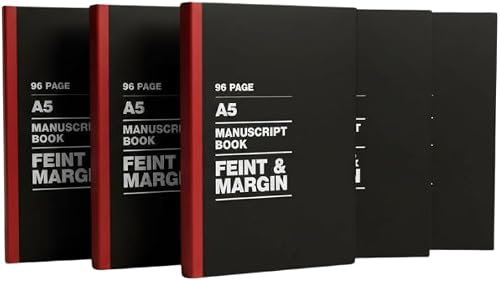 Pack of 5 – 96 Pages A5 Manuscript Books (Feint & Margin)