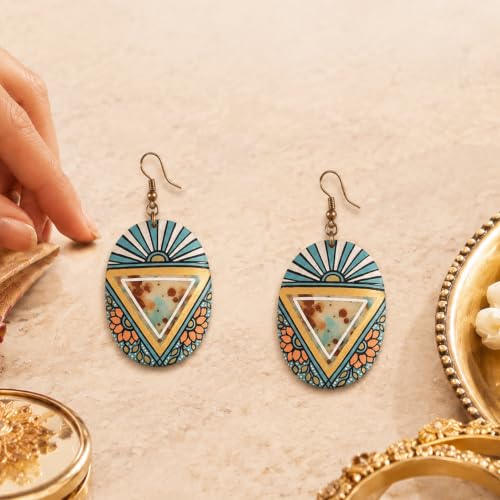 Image of Boho Ethnic Earrings Collection for Women - Colorful Tassel, Hoop, Stud, Drop, Chandelier & Huggie Styles Inspired by Festival Fashion