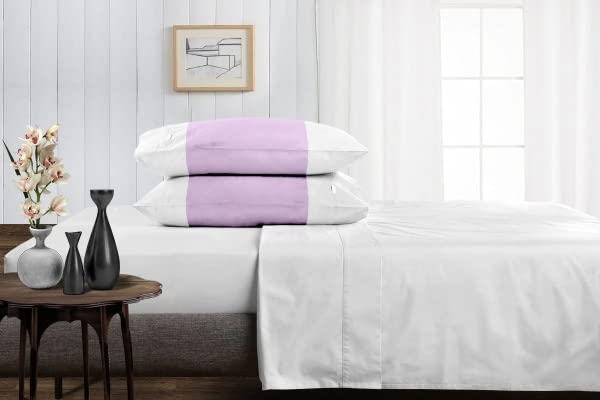 Parure De Lit King Size 1000 Fils – Coton égyptien 100% – Lavande – 4 Pièces