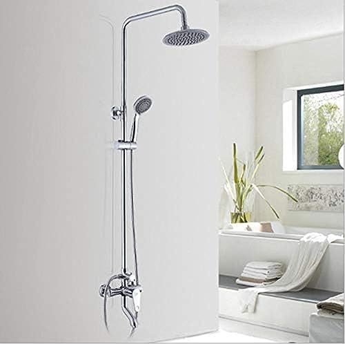 Robinet de douche 8 pouces avec colonne de pluie et pommeau à main pour salle de bain