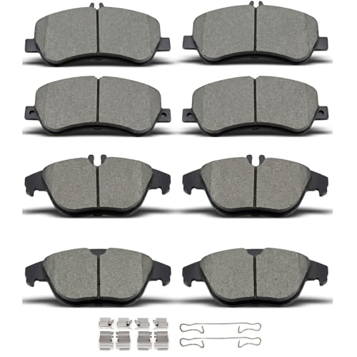 Image of 8pcs Ceramic Brake Pads w /Clips Fit For 13-15 Benz GLK250,09-15 Benz GLK350 | D1341 D1406 Front Rear Fit For 2013-2015 Mercedes-Benz GLK250,For 2009-2015 Mercedes-Benz GLK350