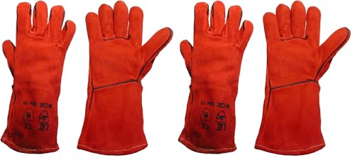 Image of Ultimate Industrial WGR - SIZE MENS WGR Standard Welding Gauntlet, Single Pair, Size 10/Large, Red (Pack of 2)