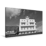 cuxhaven hotel 5 sterne  Calvendo Premium Textil-Leinwand 90 cm x 60 cm quer, Hotel Continental  Wandbild, Bild auf Keilrahmen, Fertigbild auf echter Leinwand, Leinwanddruck: Cuxhaven in schwarz und weiß Orte Orte