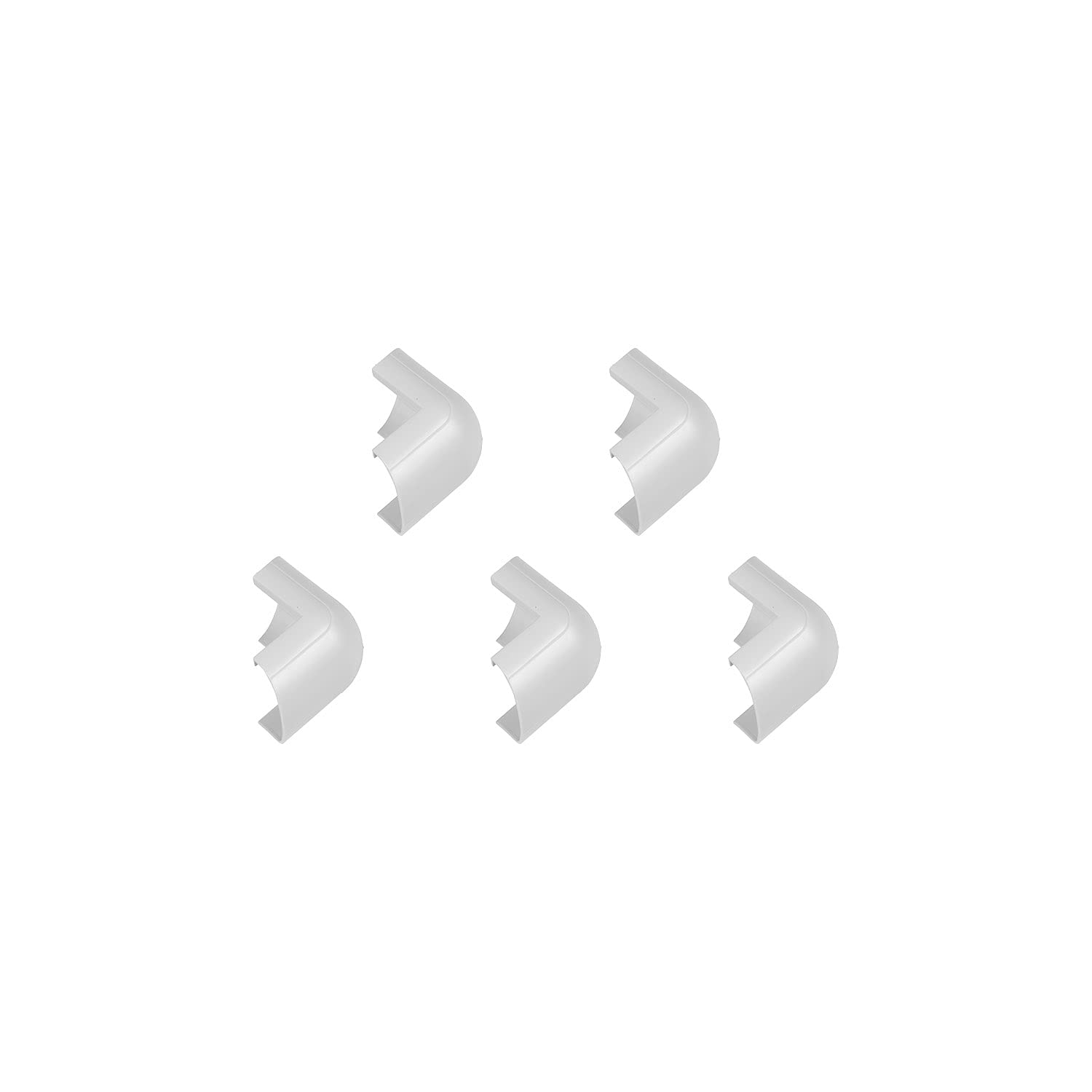 D-Line Medium Cable Raceway External Bend, for use with 1.18" (W) x 0.59" (H) Cable Cover - 5-Pack, White