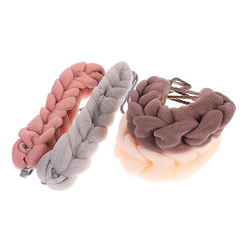 DEARMAMY 4 Toallas De Baño Largas Accesorio De Baño Tira De Ducha Esponja Vegetal Beige Exfoliante Esponja De Baño Esponja De Baño Productos De Mano Toallas Toalla De Baño