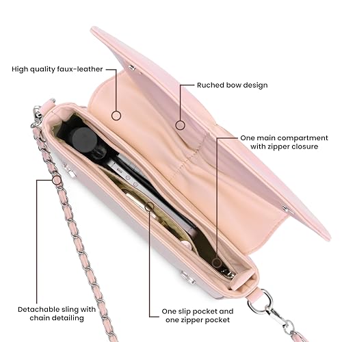 Image of Fastrack Bow-tiful Sling | Faux-Leather Women Handbags| Ladies Purse Handbag | Sling Bag for Casual Carry