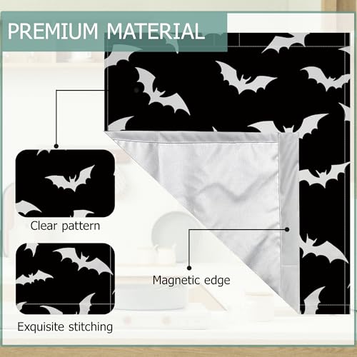 Image of Halloween Bats Dishwasher Covers for The Front Magnetic,Gothic Refrigerator Magnets Decoration,Reusable Dishwasher Cover Panel for Home Kitchen Decor 23x26 Inch