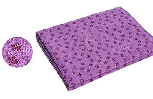 IntoBetterLife IBL-Yoga Towel, Hot Yoga Mat Towel - Sweat Absorbing Non-Slip for Hot Yoga, Pilates and Workout, 24x72 inches with Grip Dots (Purple)