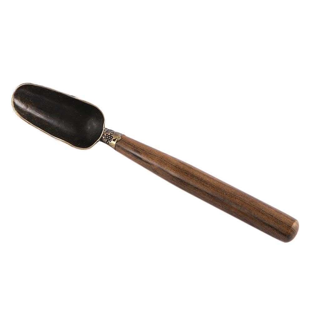 Vintage Loose Leaf Tea Scoop, Metal Tea Shovel with Wooden Handle, Multipurpose Coffee Scoop Teaspoon Measuring Shovel Spoon Household Tea Tool