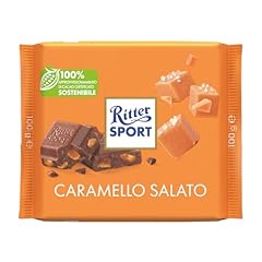 Ritter Sport Caramello Salato, Tavoletta di Cioccolato al Latte con Burro e Caramello Salato Croccante in Pezzi, Cacao 100% Certificato Sostenibile, 100 g