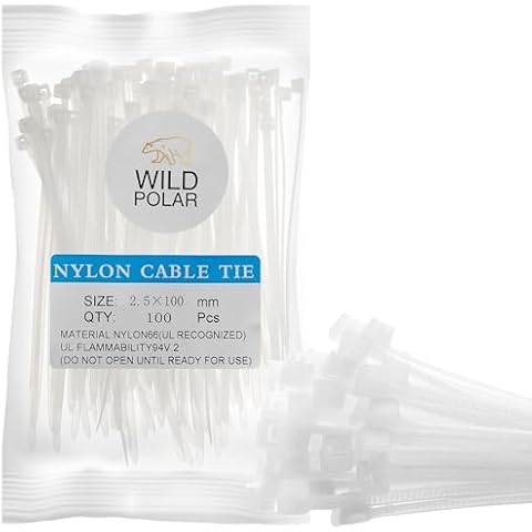 Wild Polar Premium Clear/White & Black Cable Ties Cover