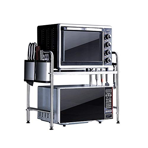 Preisvergleich Produktbild GXING Mikrowellenherd, Küchenregal, zweischichtiges Lagerregal Ofenregal, doppeltes Lagerfach, Tragfähigkeit 50kg
