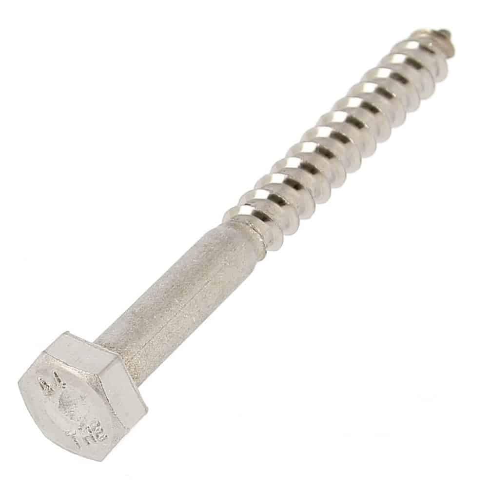 200 Vis à Bois Tête Hexagonale Tirefond 5 x 25 mm - DIN 571 - NFE25-607 - UNI 704 - Inox A4 - D-Work
