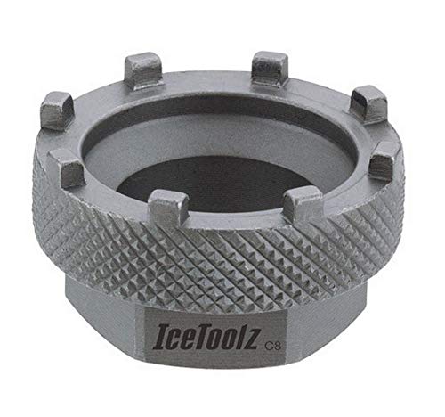 IceToolz Clé à ergots démonte boitier ISIS, Shimano, Plateau 8ergots Mixte Adulte, Gris Cover