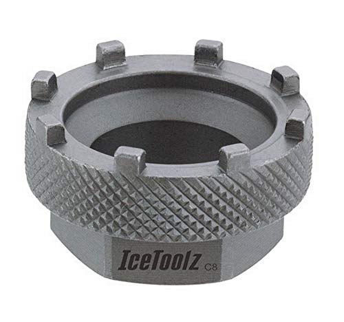 IceToolz Bottom Bracket Drive | Works with Shimano & ISIS Drive Compatible Catridge Bottom Brackets and Chainring Lockring | 8 Notch