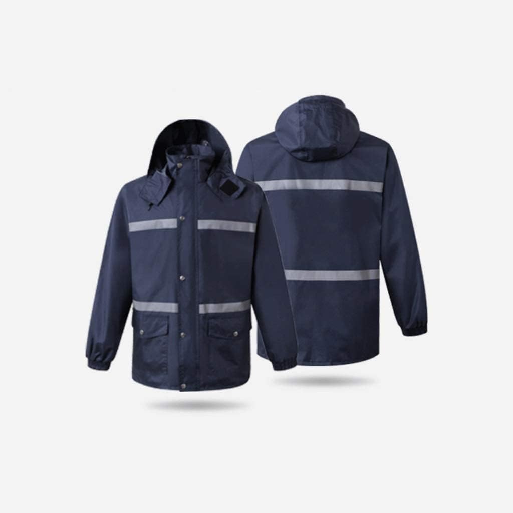 Gilet di Sicurezza Gilet di Sicurezza Portatile Tuta Riflettente Antipioggia Gilet Riflettente in Tessuto Oxford Blu Scuro Gilet di Sicurezza Riflettente per Esterni Impermeabile Traspirante