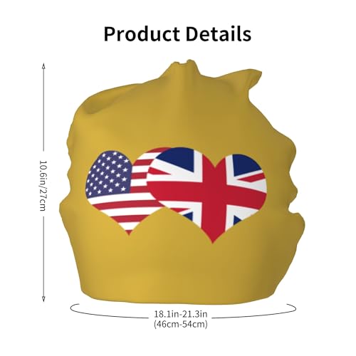 American Flag and British Flag Children Hip Hop Knitted Hat Kids Elastic Leisure Knit Cap Warm Sleep Beanies Black2