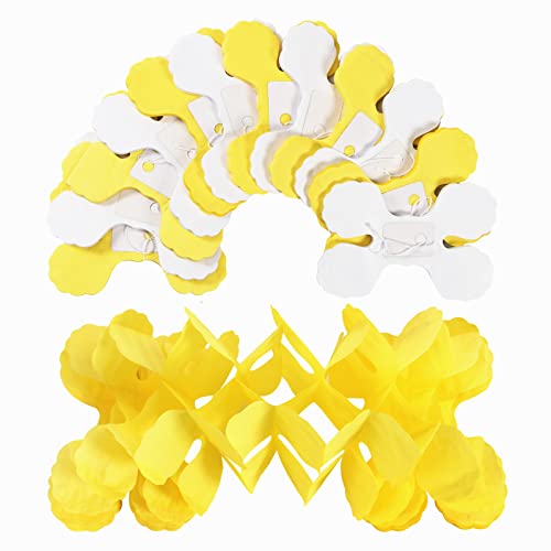 Image of White-Yellow Party-Decorations Streamers Garland - 157Ft Four-Leaf Clover Hanging Banner,Wedding Bridal Baby Shower Birthday Sunflower Lemon Theme Decor Hugtmr