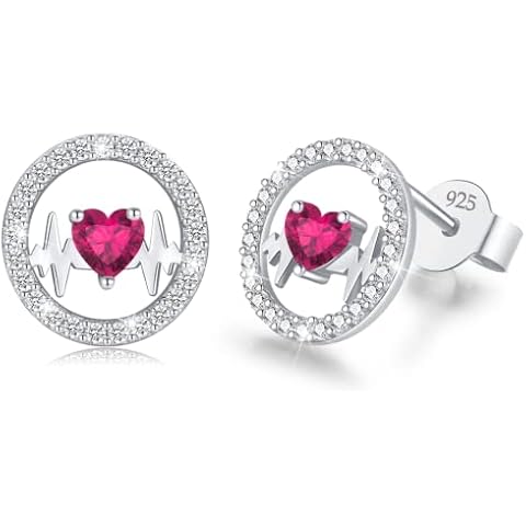 LAVUMO Pendientes Mujer Plata Latido de Corazón Cover