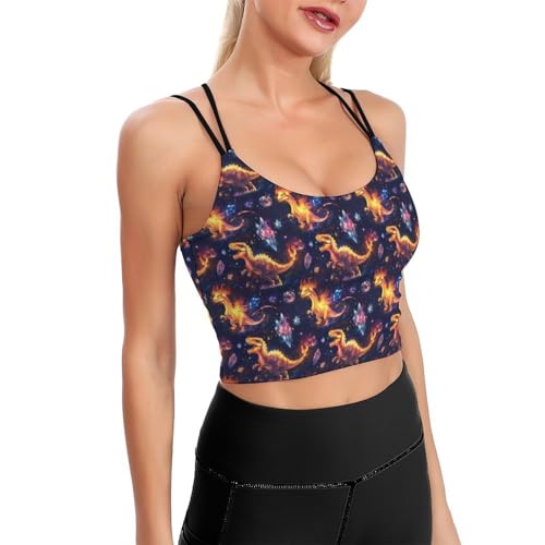 Soutien-gorge de sport longline imprimé dinosaure avec brassière intégrée
